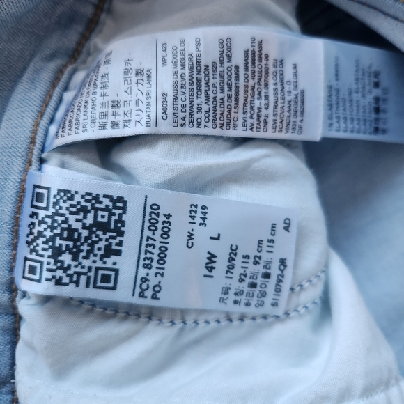 Levi's High Rise Straight Jeans Denim Pants 724 Size 14w - Picture 10 of 15